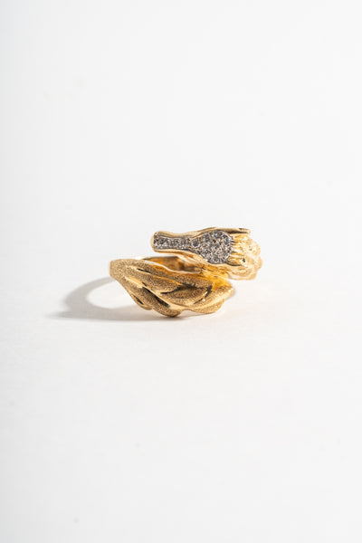 14K Modern Diamond Horse Ring