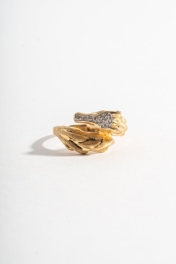 14K Modern Diamond Horse Ring