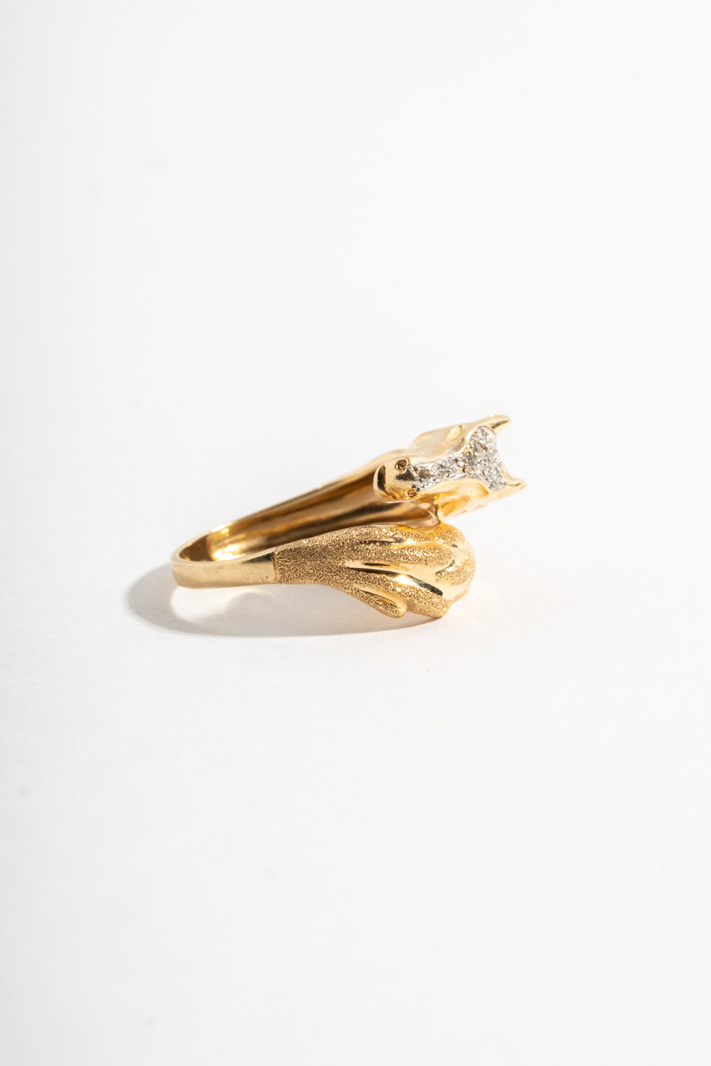 14K Modern Diamond Horse Ring