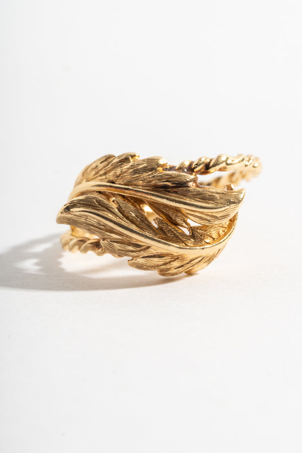 14K Feather Guard Rings Circa 1960's