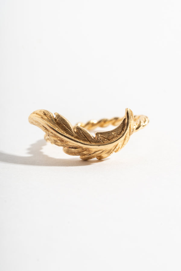 14K Feather Guard Rings Circa 1960's