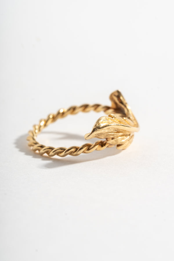 14K Feather Guard Rings Circa 1960's