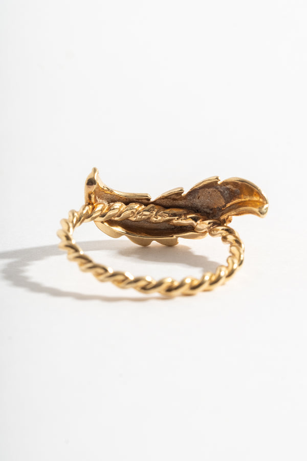 14K Feather Guard Rings Circa 1960's