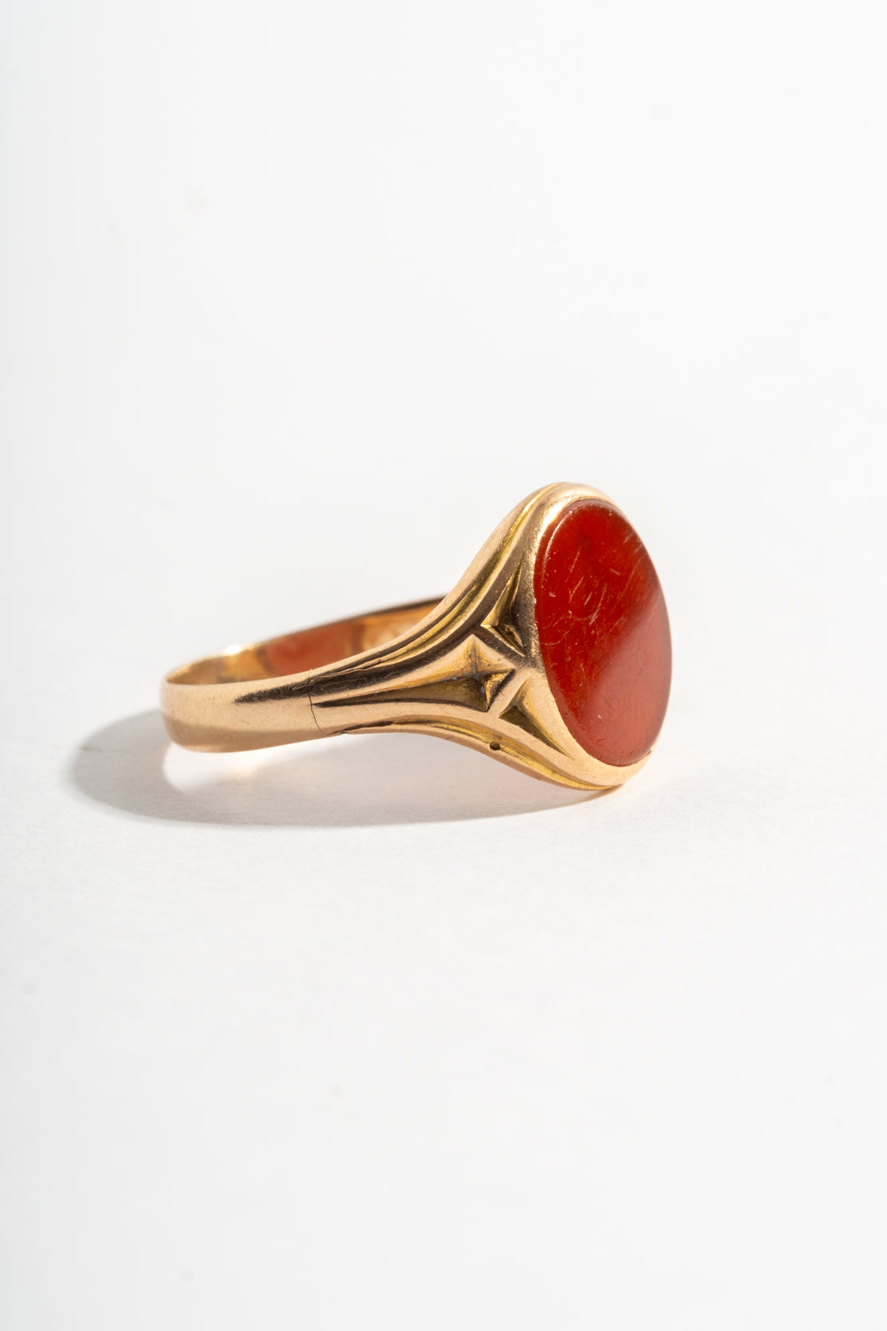 10K Carnelian Secret Masonic Signet Ring