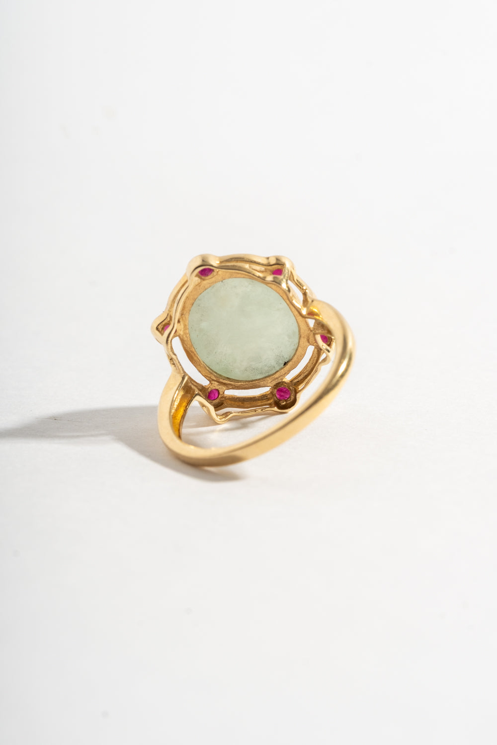 14K Jade and Ruby Ring