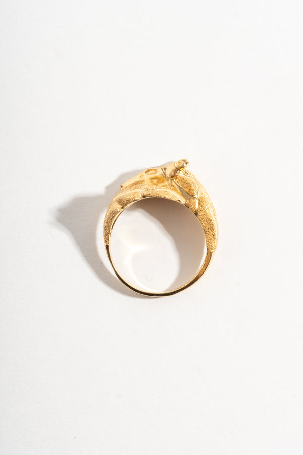 14K Modern Diamond Horse Ring