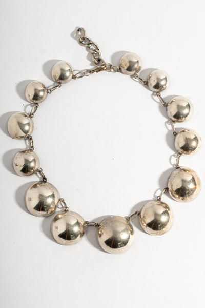 Sterling Half Orb Choker Necklace