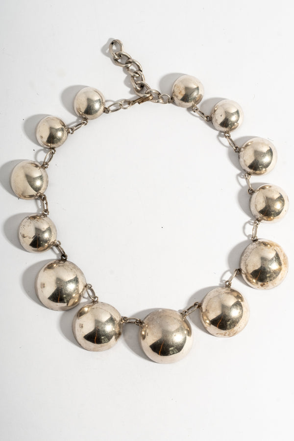 Sterling Half Orb Choker Necklace