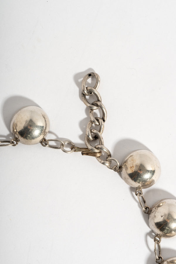 Sterling Half Orb Choker Necklace