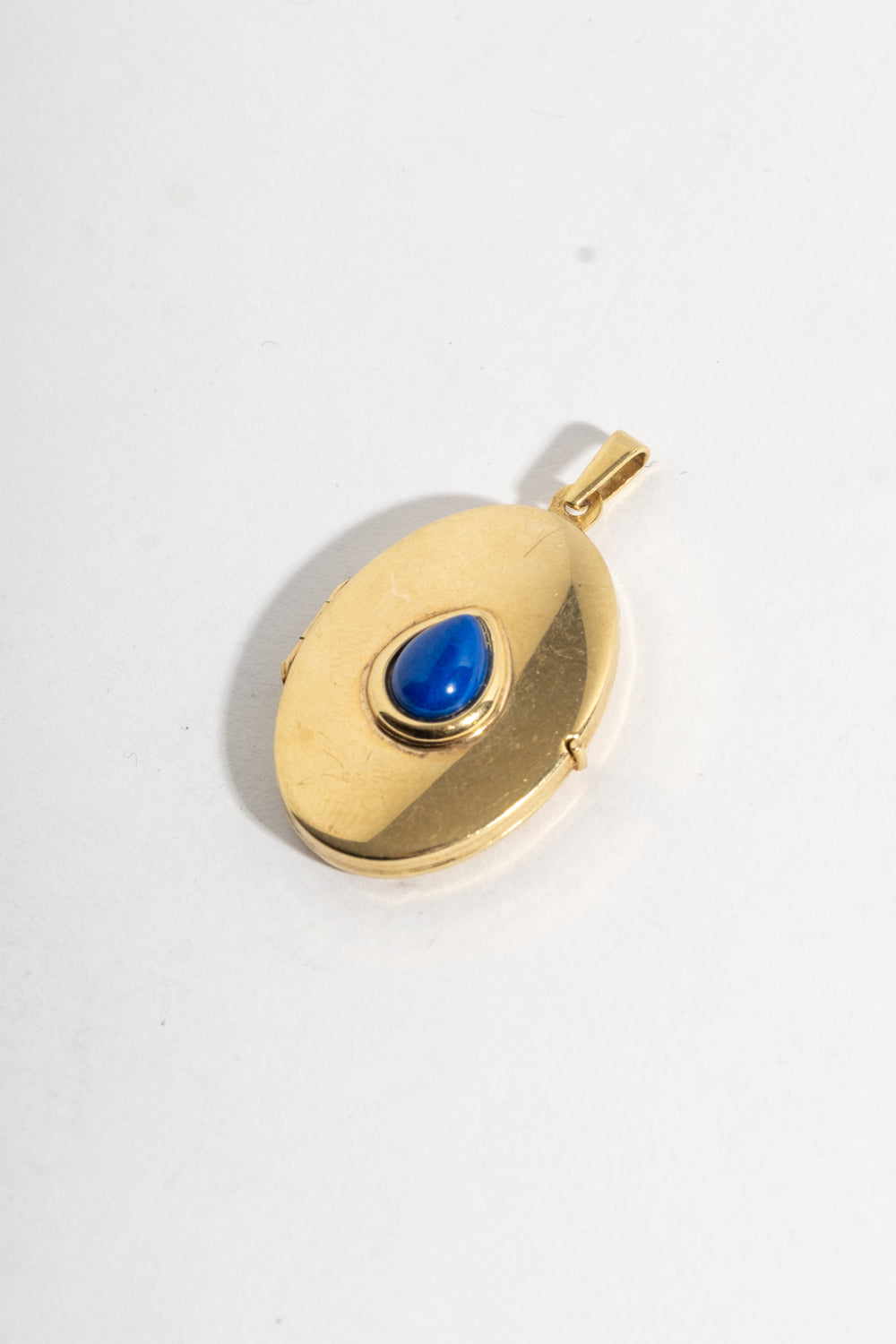 10K 1940's Locket with Lapis Teardrop