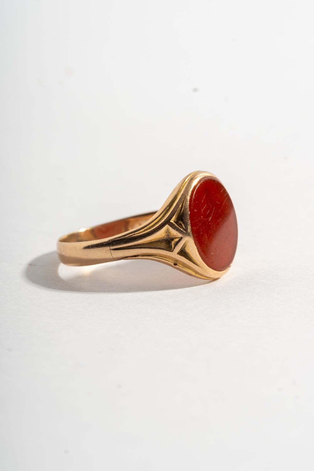 10K Carnelian Secret Masonic Signet Ring