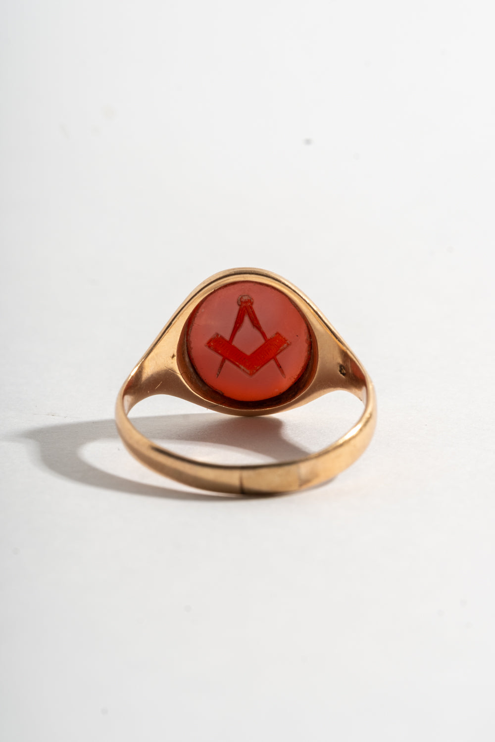10K Carnelian Secret Masonic Signet Ring