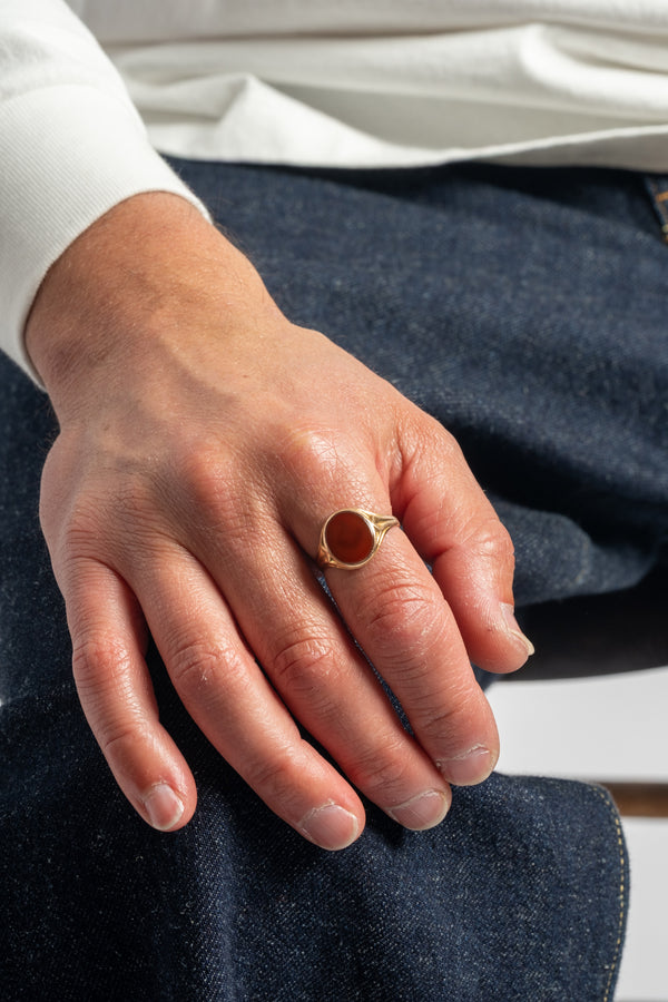 10K Carnelian Secret Masonic Signet Ring