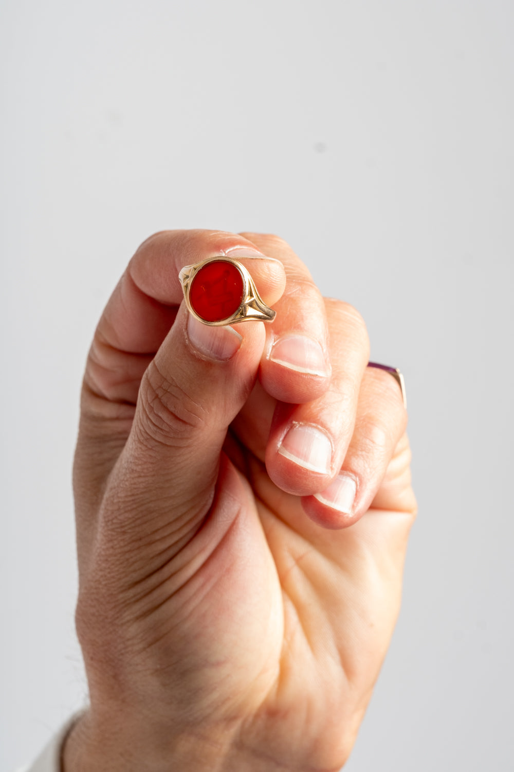 10K Carnelian Secret Masonic Signet Ring