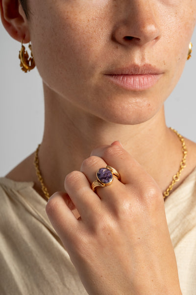 14K Charoite Ring