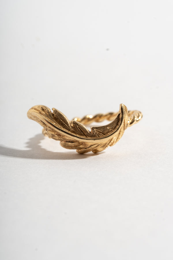 14K Feather Guard Rings Circa 1960's