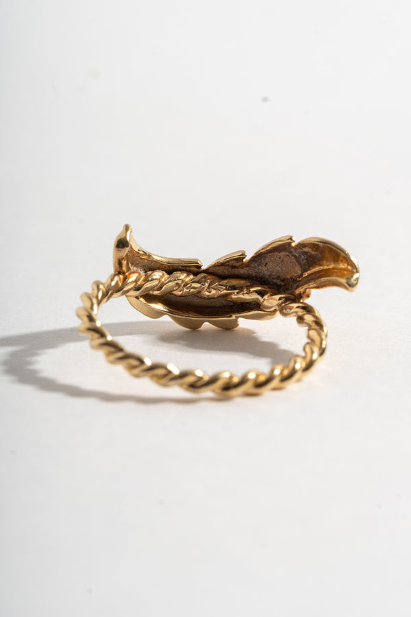 14K Feather Guard Rings Circa 1960's