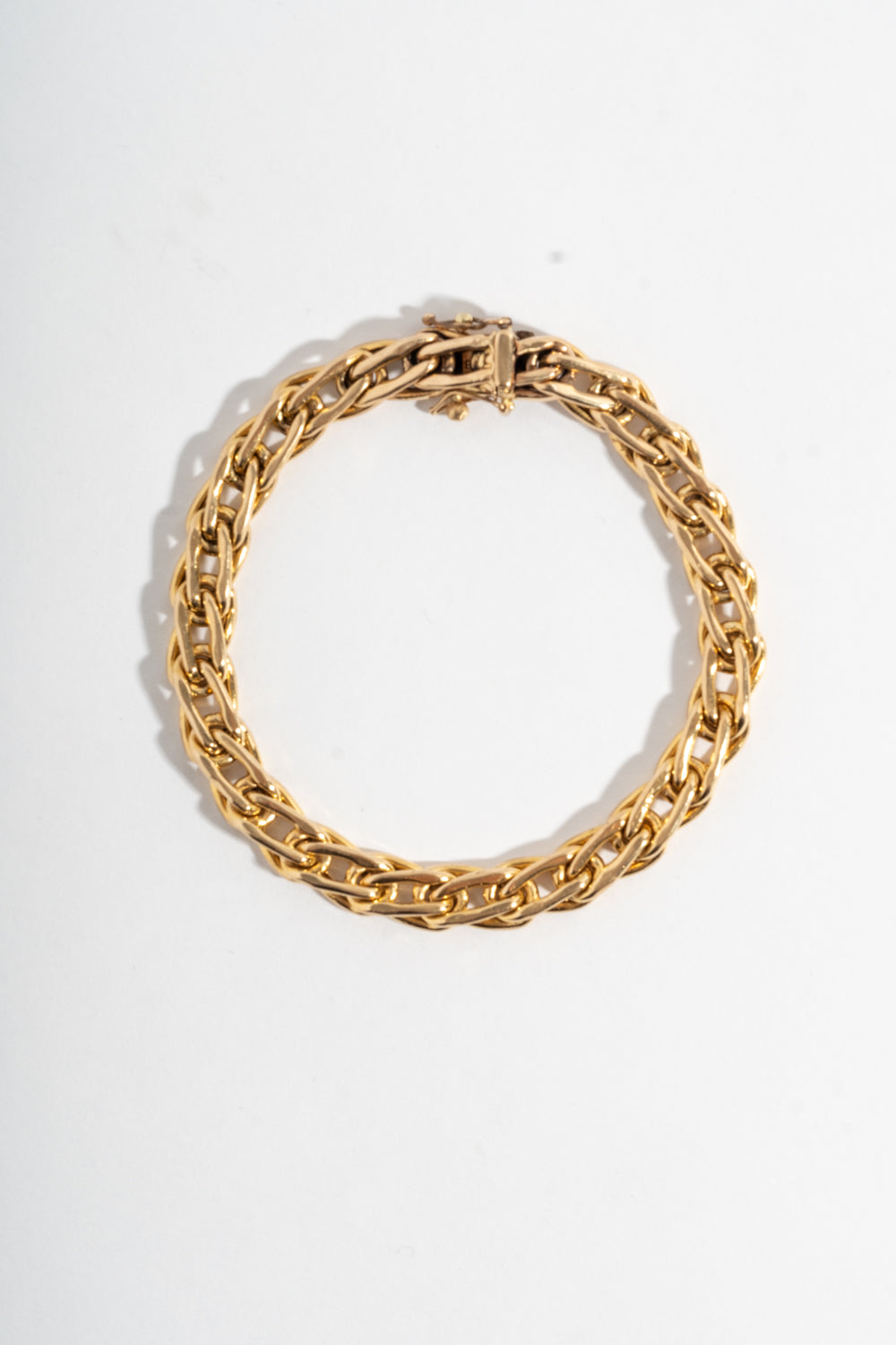 14K Gold Italian Elongated Link Bracelet