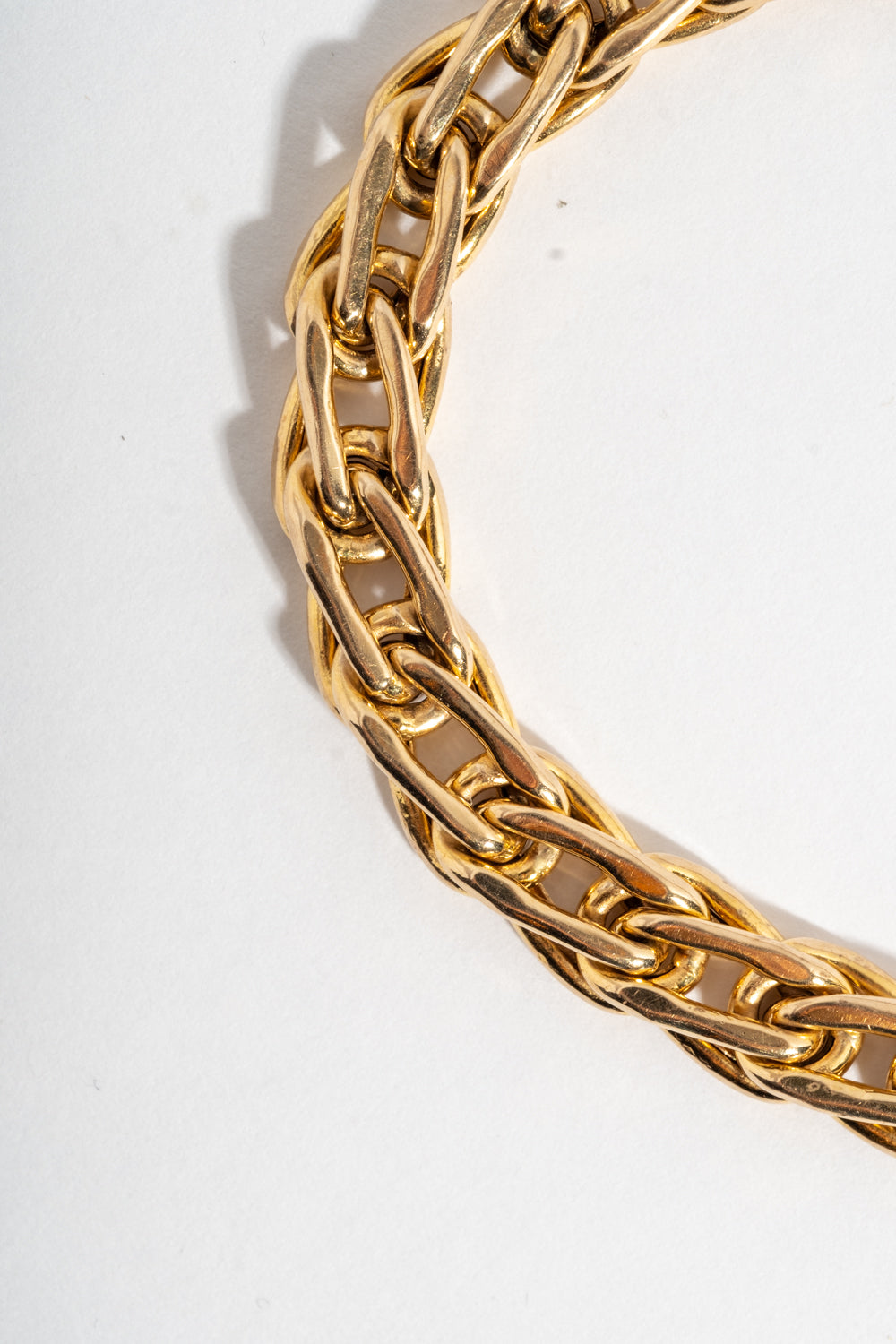14K Gold Italian Elongated Link Bracelet
