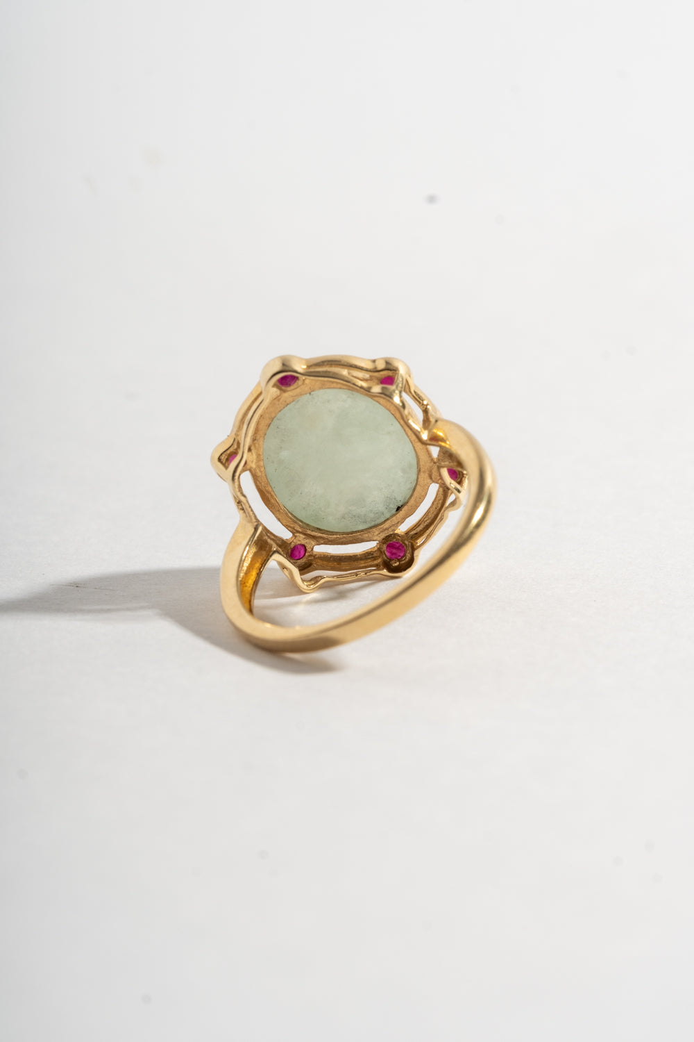 14K Jade and Ruby Ring
