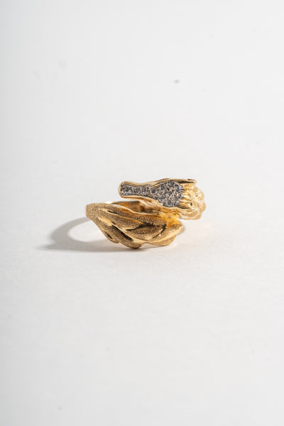 14K Modern Diamond Horse Ring
