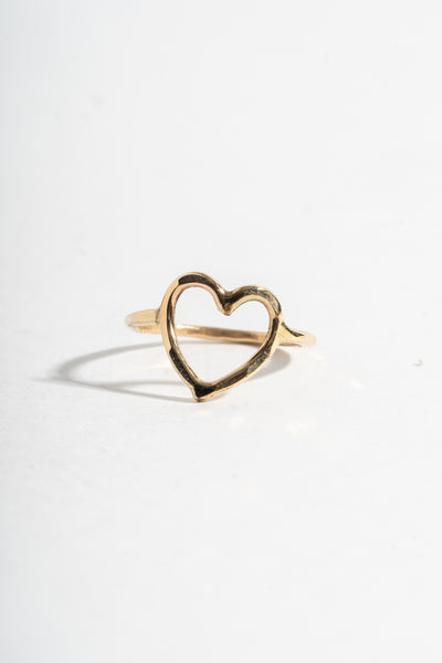 14K Open Heart Ring