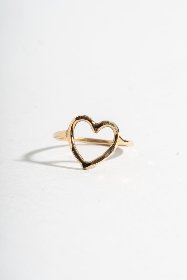 14K Open Heart Ring