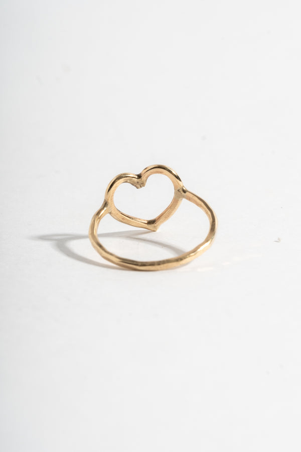 14K Open Heart Ring