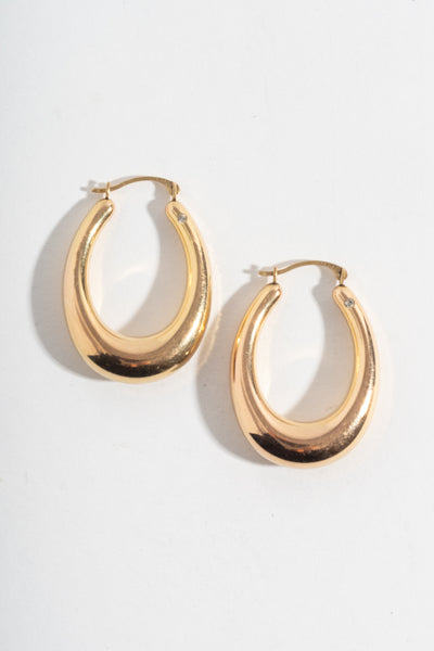 14K Oval Hoops with Diamonds