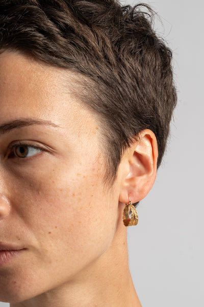 14K Victorian Feather Hoops