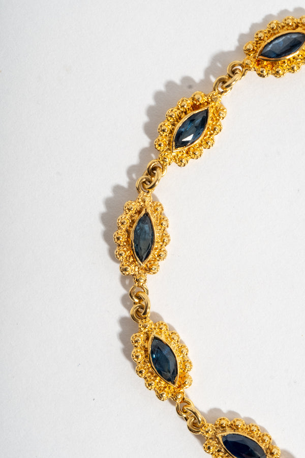 18K Sapphire Navette Bracelet