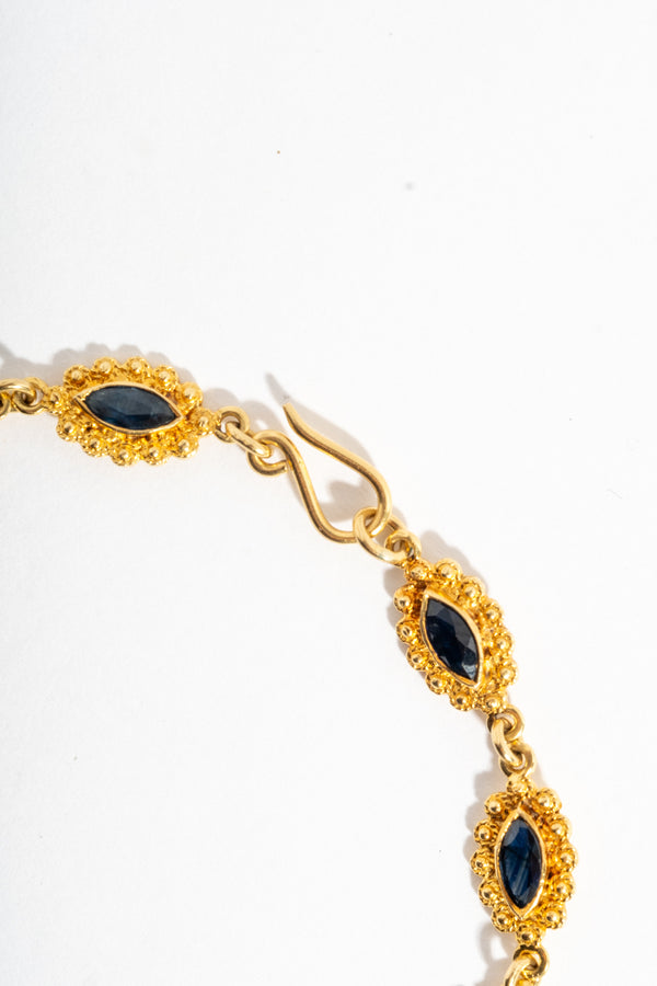 18K Sapphire Navette Bracelet