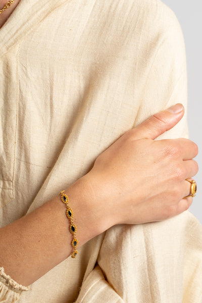18K Sapphire Navette Bracelet