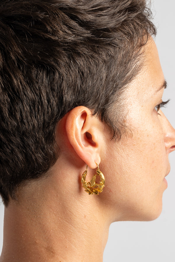 18K Victorian Bird Hoops