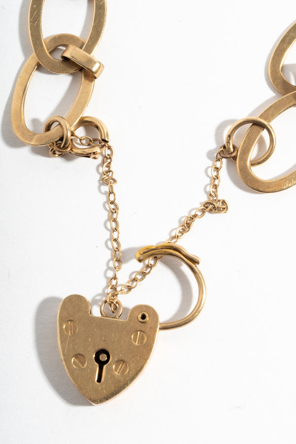 9K English Suffragette Lock Bracelet