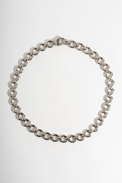 Sterling Circle Link Chain Necklace