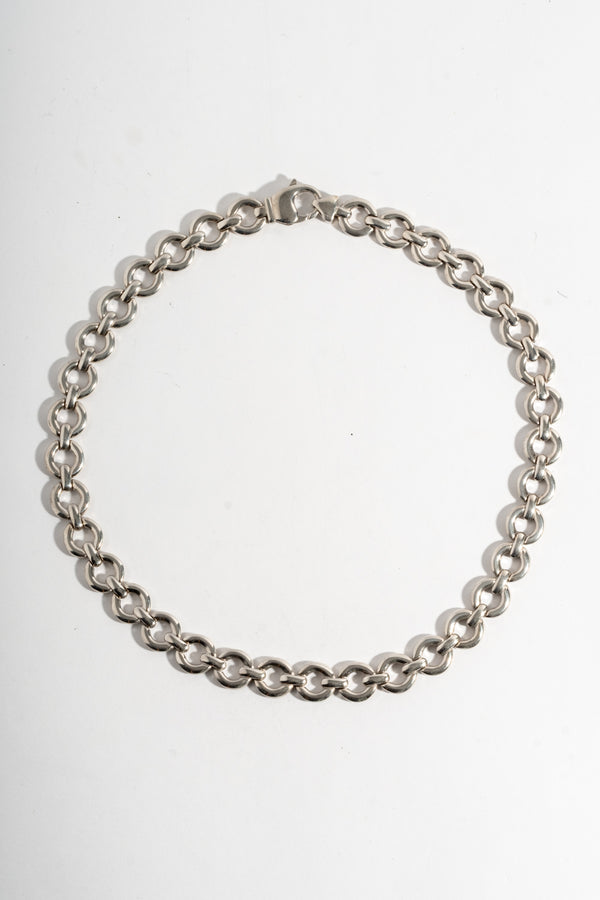 Sterling Circle Link Chain Necklace