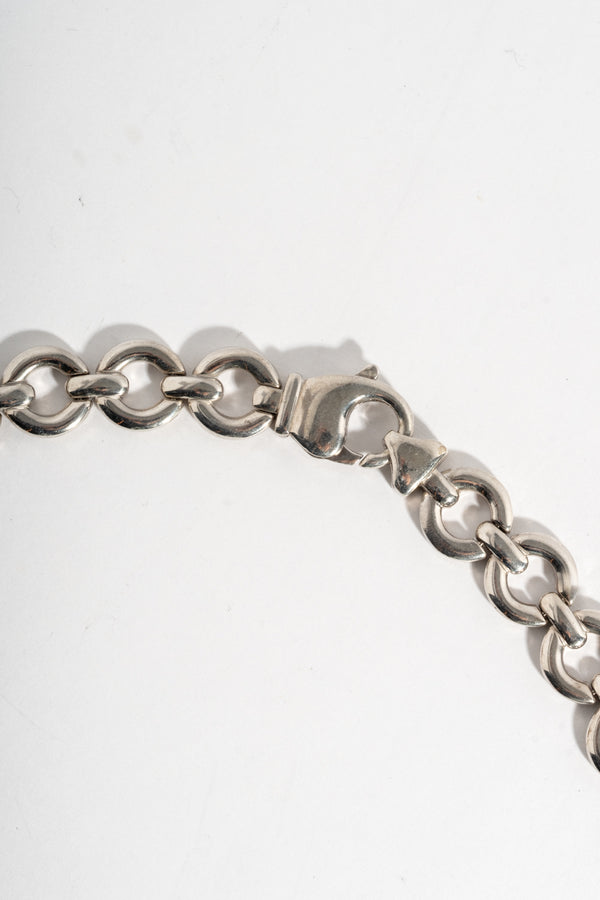 Sterling Circle Link Chain Necklace