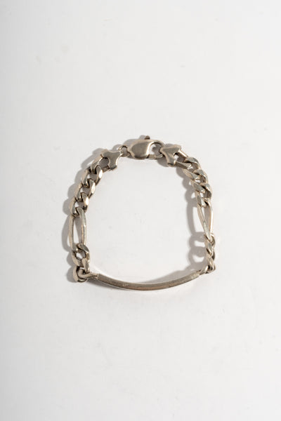 Sterling Figaro Chain ID Bracelet 2