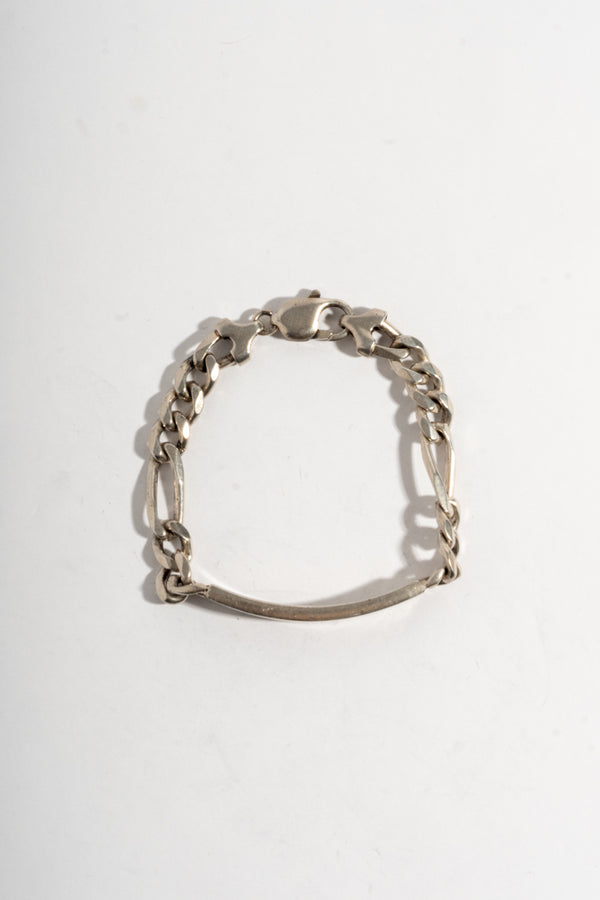 Sterling Figaro Chain ID Bracelet 2