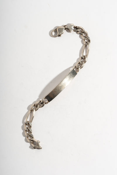 Sterling Figaro Chain ID Bracelet 2