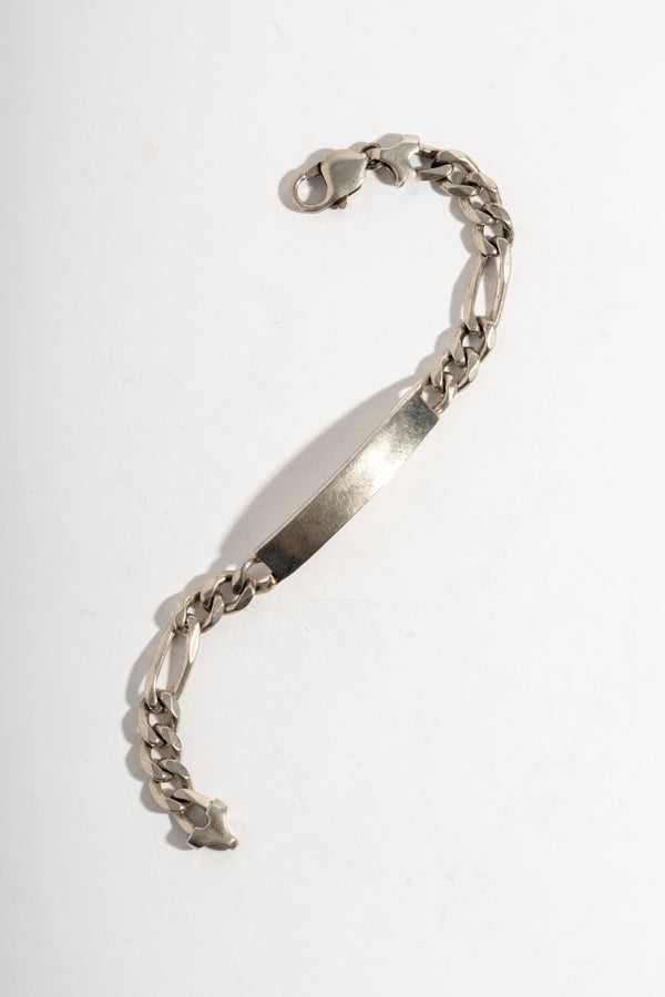Sterling Figaro Chain ID Bracelet 2