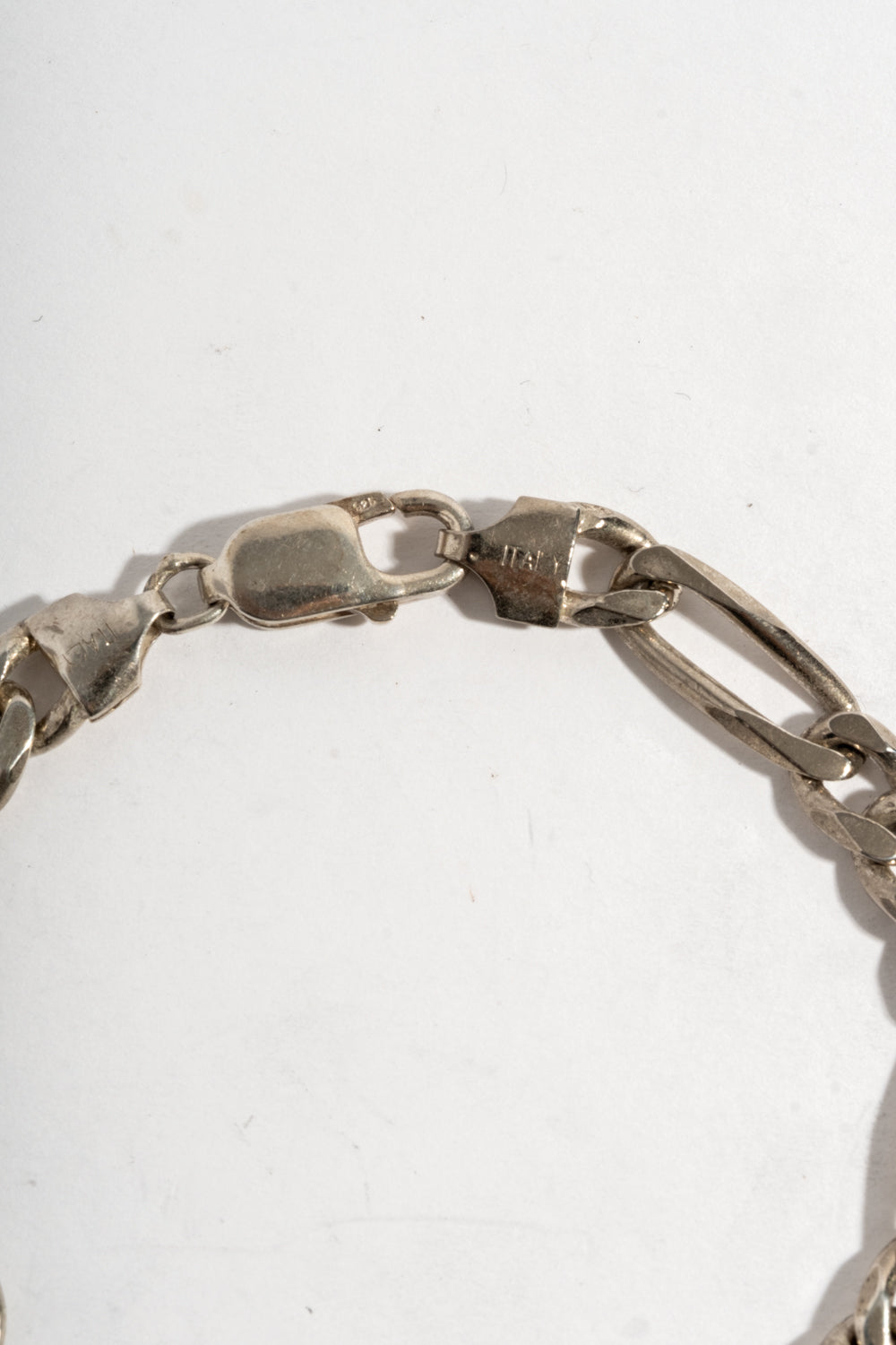 Sterling Figaro Chain ID Bracelet