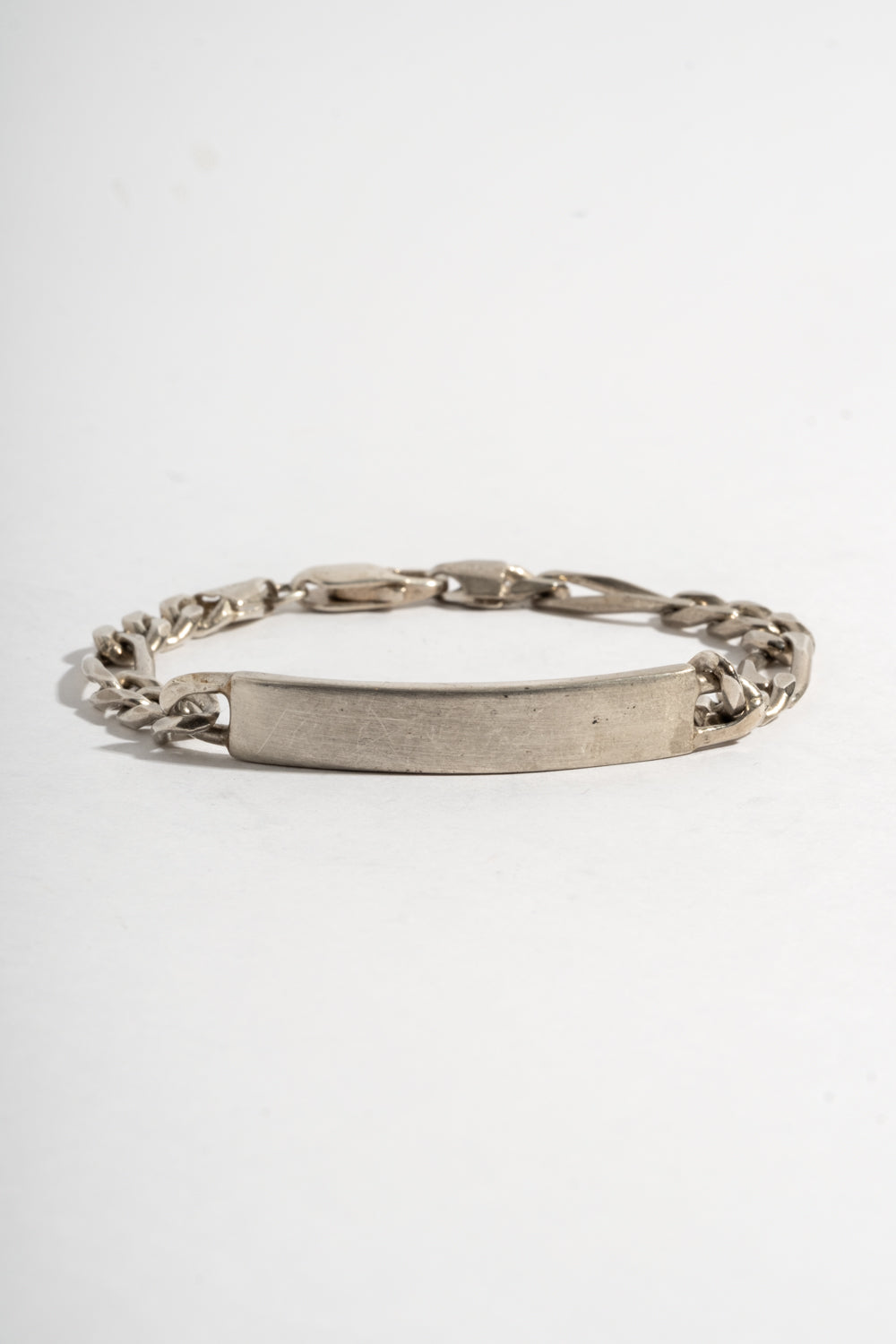 Sterling Figaro Chain ID Bracelet