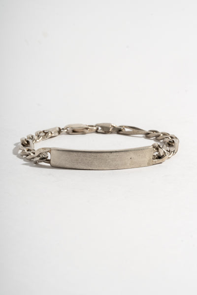 Sterling Figaro Chain ID Bracelet