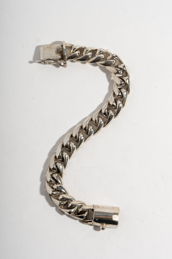 Sterling Heavy Rounded Curb Chain Bracelet