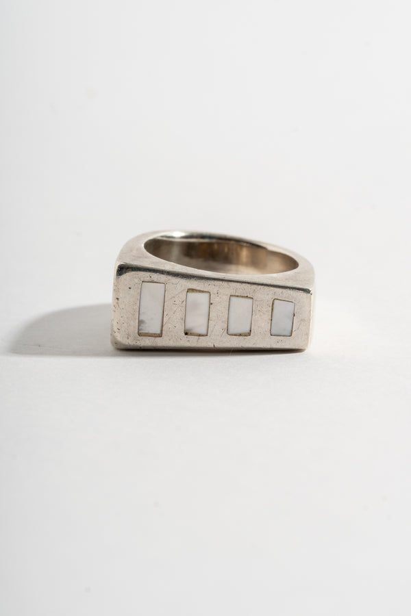 Sterling Modern MOP Inlay Ring
