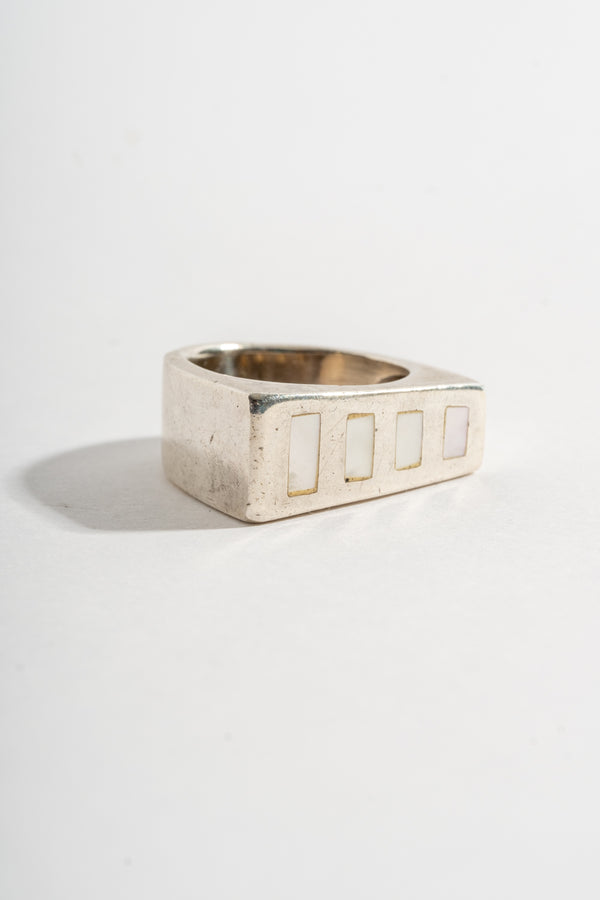 Sterling Modern MOP Inlay Ring