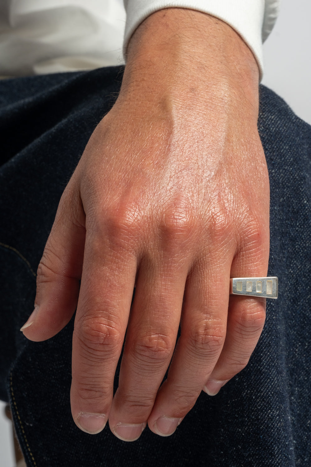 Sterling Modern MOP Inlay Ring