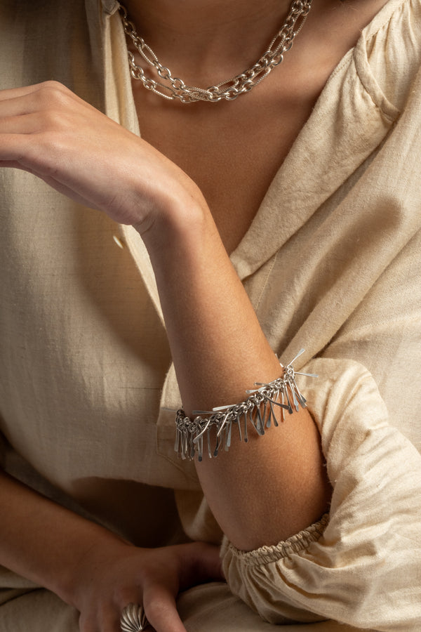 Sterling Modern Tassel Bracelet